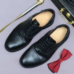 Zapatos de vestir formales de tres piezas de cuero genuino para hombre, de alta gama y estilo clásico, zapatos de cuero hechos a mano con piel de caballo italiana. - Product Image 2