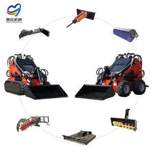 Camminate dietro cingolato elettrico economico mini skid steer track loader elettrico diesel allegato per la vendita Skid Steer Loader