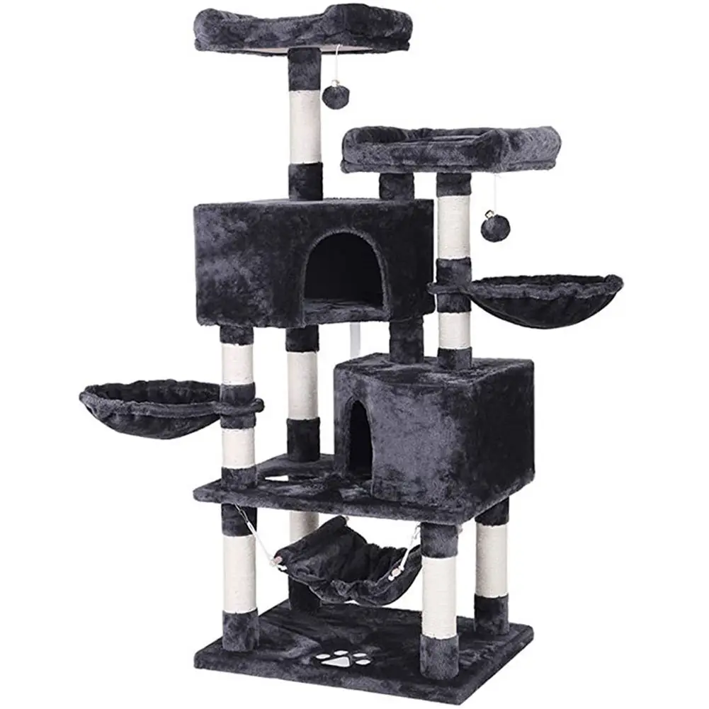 Multi-Nível Cat Tree Condomínio com Sisal Arranhando Posts Poleiros Casas Rede e Cestas Cat Tower Móveis