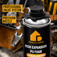 Mousse polyuréthane haute expansion FEIDU'S HOME 750ml/300ml, mastic professionnel pour le remplissage des joints et l'isolation des portes et fenêtres