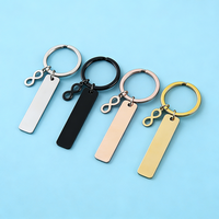 Porte-clés Ywyougang Infinity Heart Bar en acier inoxydable, personnalisable, design vintage tendance, multicolores, pour couples et amis