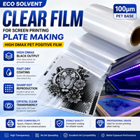 Film de sérigraphie éco-solvant haute résistance Dmax, film PET transparent positif pour la fabrication de plaques
