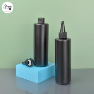 Bouteille de vernis à ongles cylindrique polie noire opaque de 500ml personnalisée avec <span class=keywords><strong>nez</strong></span> pointu Goutte de résine UV de 250ml et bouteille de colle de 1L - Product Image 4