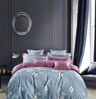 Nouveaux ensembles de literie en coton imprimé personnalisés 300TC, ensembles de couettes en coton imprimé avec taies d'oreiller