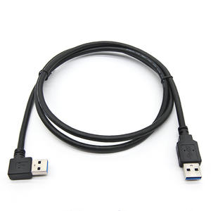 Câble d'extension USB 3.0 Type A à 90 degrés (gauche et droite) avec gaine en nylon blindée, charge rapide 5A, pour ordinateur/<span class=keywords><strong>appareil</strong></span> <span class=keywords><strong>photo</strong></span>, 30-50 cm - Product Image 1