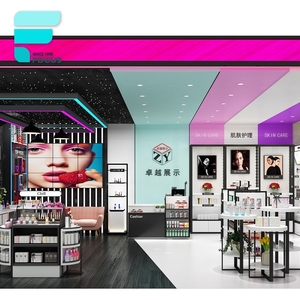 New Arrival Makeup Display Cabinet Beauty Stand Light Shelf Name Fitting Interior Design Shop Furniture For Cosmetic Store