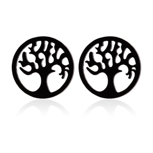 <span class=keywords><strong>Orecchini</strong></span> a lobo con piccolo ciondolo a forma di <span class=keywords><strong>albero</strong></span> <span class=keywords><strong>della</strong></span> <span class=keywords><strong>vita</strong></span> in <span class=keywords><strong>acciaio</strong></span> inossidabile placcato oro 18 carati Fashion Rose Silver, gioielli per donna - Product Image 3
