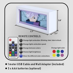 ไฟกลางคืนอนิเมะแบบ LED รุ่น ZDD101-200 สำหรับดรอปชิปปิ้ง  โครงไม้ MDF รูปทรงสี่เหลี่ยม  กล่องไฟกระดาษตัด  ของตกแต่งห้องนอน กล่องไฟอนิเมชั่น - Product Image 4