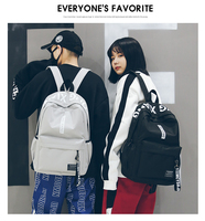 Mochila Casual de Nailon para Estudiantes de Secundaria y Preparatoria, Unisex, Transpirable, Impermeable, con Letras, de Doble Asa