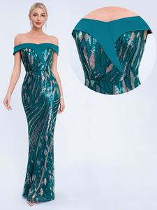 Abito da Sera Moderno in Raso Naturale per Donna, Vestito Aderente a Sirena Lungo fino al Pavimento, Monospalla per Feste e Balli - Product Image 6