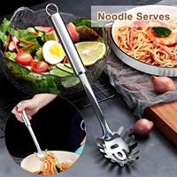 Ensemble d'ustensiles de cuisine en acier inoxydable résistant à la chaleur, comprenant spatules, louches, cuillères de service, écumoires et cuillères à pâtes