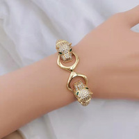 Bracelet double tête de léopard lisse en forme de U pour femmes Bracelets de mode à la mode Bijoux Bague Bracelet