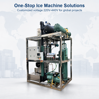 Machine à glace en tubes de 10 tonnes, en acier inoxydable 304, refroidissement par air automatique, pour tubes de 22 mm et 29 mm, fiable et durable pour la production automatisée en usine de glace
