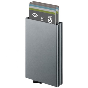 TILONSTAR TVC102 Men RFID Business Credit Card Case Metal Wallet Dual Aluminum Pop up Wallet - Product Image 6