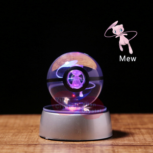 Offre spéciale, Pokeball <span class=keywords><strong>3D</strong></span> personnalisé pour cadeaux de noël, lampe de nuit cadeaux boule de cristal Mew - Product Image 5