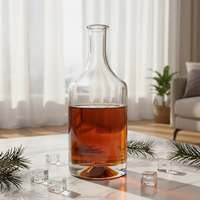 Bouteille de spiritueux cylindrique haut de gamme 500 ml en verre silex haute transparence pour whisky, vodka, tequila, brandy, gin, avec logo personnalisé, directement de l'usine