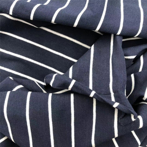 Vải Nịt Len Kẻ Sọc Nhuộm Màu Chàm 100% Vải Dệt Kim Vải Bông Đan Xen Kẽ Kiểu Pháp - Product Image 6