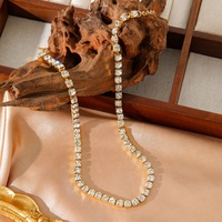 Cadenas de Acero Inoxidable 316L al por Mayor para Joyería, con Zirconia, Chapado en Oro Sólido PVD de 18K, Collar de Tenis para Hombres, Mujeres y Niñas