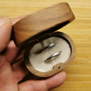 Custom Double Ring Box <strong>Personalised</strong> Oval <strong>Wooden</strong> Wedding Engagement Proposal Box for 2 Rings Display Wood Crafts Wall <strong>Signs</strong> - Product Image 6