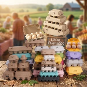 Plateau à œufs en pulpe moulée de haute qualité, personnalisable, biodégradable, en pulpe de papier/bagasse de canne à sucre, qualité alimentaire, compatible micro-ondes, pour œufs de ferme - Product Image 4
