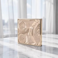 Palette à paupières vide Yuecai 9 compartiments, forme carrée, en plastique ABS plaqué or, étui compact avec couvercle miroir et fermeture à pression, 8g