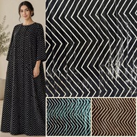 Tissu en velours Burnout tissé en chevron, mélange nylon-rayonne, texture à poils fins, brillance douce, tombé fluide, pour Abaya