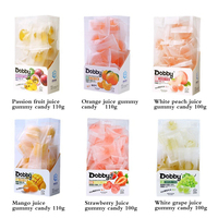 D0bby Juicy Candy Q-Ball, bonbons gélifiés aux saveurs mangue, pêche blanche, fraise, raisin, emballage en boîte, certifié Halal, sucré et fruité