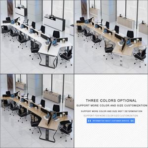 โต๊ะและเก้าอี้สำนักงานหรูหราทันสมัยเรียบง่ายพร้อมจอคอมพิวเตอร์และพนักงานโต๊ะแบบ5/8คน - Product Image 6