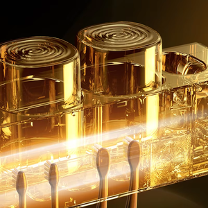 Sterilizzatore per Spazzolini da Denti a Parete - Doppia Funzione di Sterilizzazione e Asciugatura. Scaffale portaoggetti per lavabo da bagno. - Product Image 5