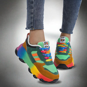 Chaussures de sport décontractées pour femmes, grandes tailles, color-block, plateforme respirante, anti-odeur, style 'Daddy' pour l'été, l'automne et le printemps - Product Image 2