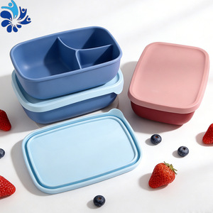 Chinese Style Three Compartment Lunch <b>Box</b> 1-3L Portable With <b>Plastic</b> Lid For Office Workers - Product Image 5