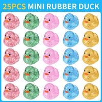 25 mini-canards flottants en plastique qui couinent, jouets de bain en vrac, unisexe, 0-24 mois, fête prénatale, enfants, tout-petits, fête d'anniversaire