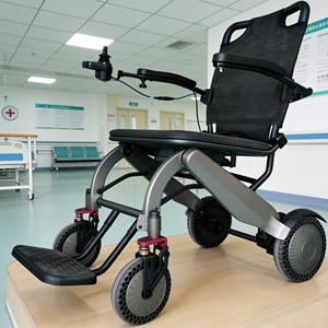 Fauteuil roulant électrique portable en alliage d'aluminium, léger, pliable, avec coussin en maille respirante, démontage rapide, batterie - Product Image 1