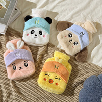 Nouvelle bouillotte mignonne en forme d'animal de dessin animé pour étudiants, en PVC écologique, en peluche, remplie d'eau, pour chaud et froid, avec eau chaude amovible