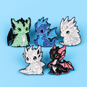 Broches en émail souple colorées de dessins animés de dragons, épingles de revers pour sacs à dos, broches pour vêtements d'enfants, badges de mode, accessoires de bijoux - Product Image 2