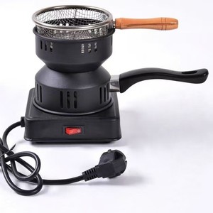Portable Electric Charcoal Stove With Ignition Us Plug Windproof Design For Hookah Heating Black Round - Product Image 5