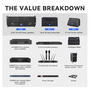 Sistema de Sonido Line Array Profesional CHORDIO CF210, Equipo Completo de Refuerzo de Sonido para Conciertos, para Bandas en Vivo y Espectáculos Escénicos - Product Image 3