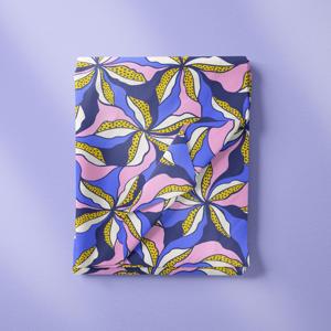 Tissu Popeline de Coton Tissé à Motif Floral <span class=keywords><strong>Bleu</strong></span> Écologique Personnalisé à Faible MOQ pour Chemises et Robes Unies pour Femmes - Product Image 2