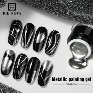Gel de Pintura Metálica para Uñas, Color Plateado <span class=keywords><strong>Espejo</strong></span>, Precio de Fábrica, Gel de Uñas de Alta Densidad, Gel de Pintura Metálica para Dibujo - Product Image 4