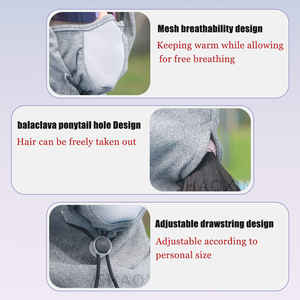 Cagoule d'hiver thermique et coupe-vent pour l'extérieur, cagoule souple, <span class=keywords><strong>masque</strong></span> de cyclisme avec boucles d'oreille pour hommes femmes <span class=keywords><strong>Pollution</strong></span> par temps froid - Product Image 3