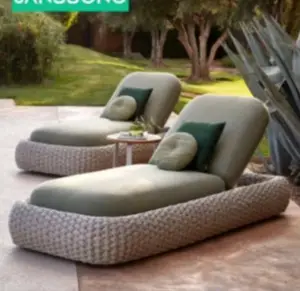 Gấp ghế/Sun Lounger đồ nội thất nhôm khách sạn đôi ngồi có thể ngả ghế phơi nắng Ghế giường ghế phơi nắng