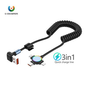 High Quality PD 60W Spring Coil Cable Fast Charging Cable 1.5M Car USB C to C Cable Support Carplay for iPhone for Samsung - Product Image 1