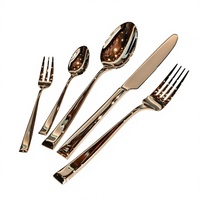 Ensemble de couteaux et cuillères de luxe en acier inoxydable 304 épaissi, poli miroir, pour mariage, hôtel et restaurant