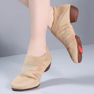 Scarpe da <span class=keywords><strong>ballo</strong></span> per danza classica con tessuto a maglia per insegnanti Yoga scarpe da ginnastica Jazz Dance - Product Image 3