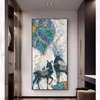 Maison de luxe Design lumière LED cerf animaux diamant cristal porcelaine tenture murale décor peinture