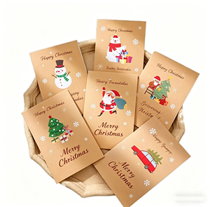 Cartes <span class=keywords><strong>de</strong></span> vœux <span class=keywords><strong>de</strong></span> Noël personnalisées avec logo, imprimées offset sur papier d'art, reliure parfaite, stock en vrac disponible - Product Image 5