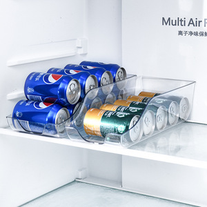 Transparent Pet <b>Plastic</b> Beverage Storage <b>Box</b> Rectangle <b>Large</b> Capacity Lightweight Fridge Organizer For Party Use - Product Image 4