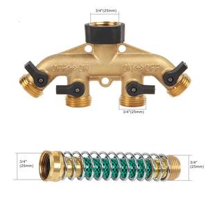 Conector Rápido de Latón para Tubería de Agua de Cuatro Vías, Acoplamiento Duradero para Manguera de Jardín, Conectores de Agua para Jardín - Product Image 2
