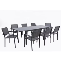 Table à manger pliable et extensible en aluminium moderne et professionnelle pour une utilisation en extérieur dans la cour, l'hôtel, le parc