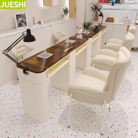 Table et chaise JUESHI Nail Tech pour salon de manucure et de pédicure bureau usine de meubles pour ongles table de manucure en bois pour salon de beauté